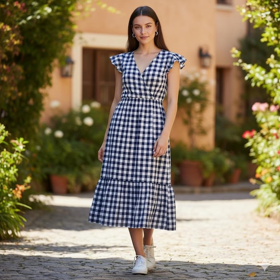 old navy cotton dress 100% Checkered Belted Layered Midi NWOT Game Day Glitter Dress Wedding Dress Sash Floral dress knit crew neck short Lining:No Lining