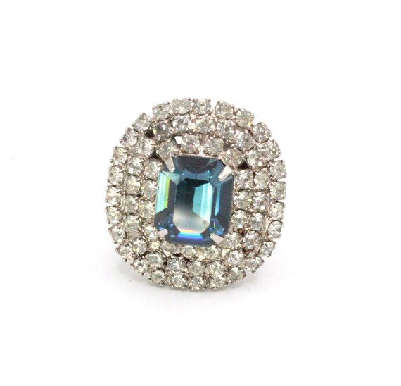 Vintage Art Deco Sapphire Rhinestones Bedazzled  … - image 7