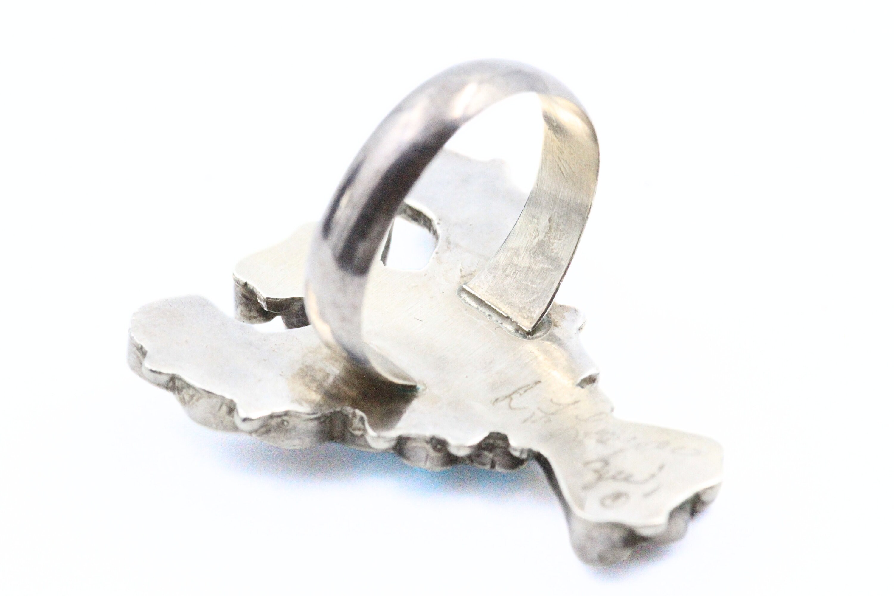 Signed Larry & Faye Lonjose Zuni Sterling Silver Thunderbird Signed Larry & Faye Lonjose Zuni Sterling Silver Thunderbird