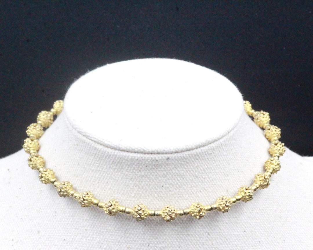 French Couture Textured Brushed Vogue Choker Collar Necklace - Etsy