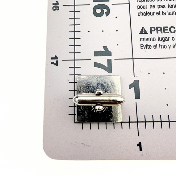 Swank Designer Signed MCM Rectangular Diagonal Ri… - image 6