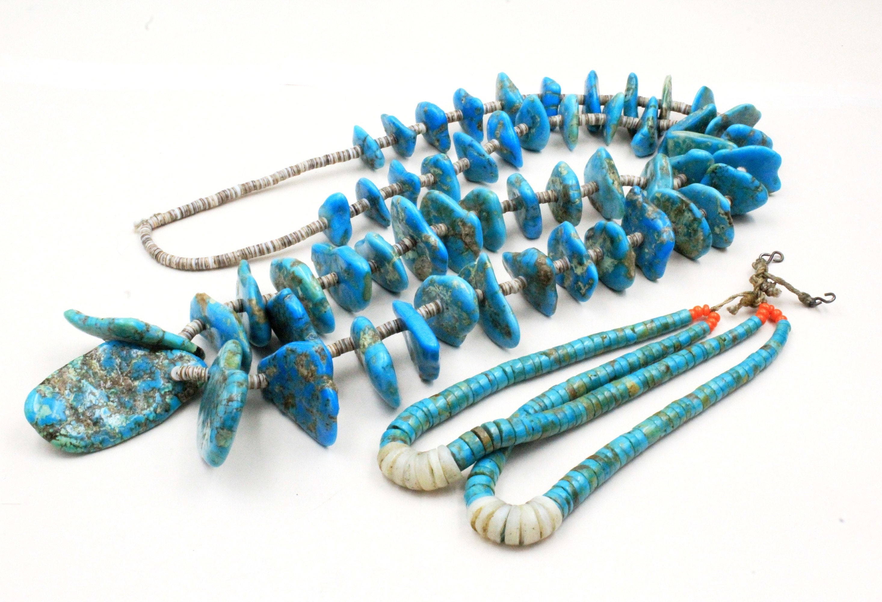 Superior Vintage Navajo Chunky Turquoise Native American Jacla Necklace Superior Vintage Navajo Chunky Turquoise Native American Jacla Necklace