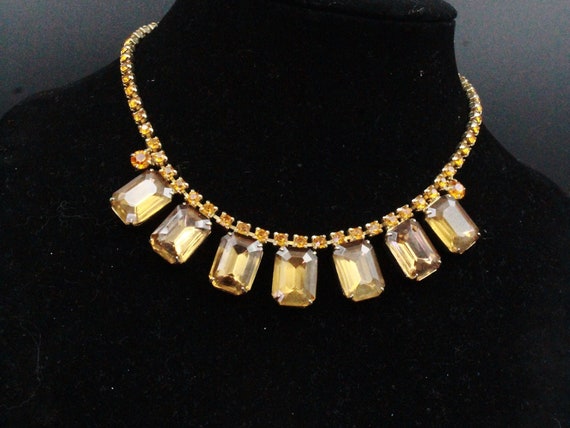 Vintage 50's Large Rootbeer Rectangular Cut Glass… - image 1