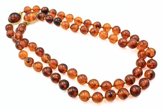 Stunning Two Sets Orange Lucite Bead Fall Vibe Ne… - image 6