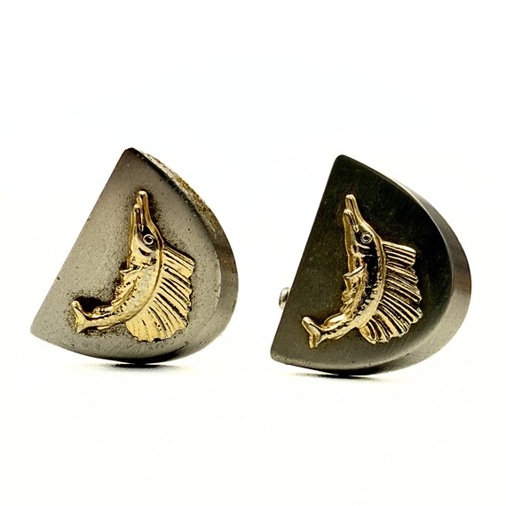 Adventurous MCM Two Tone Sail Marlin Fish Men's Formal Cufflinks