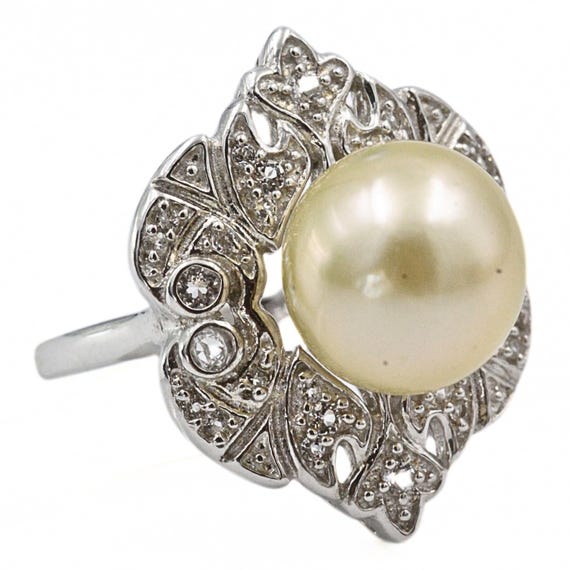 Statement Sterling Silver Signed Round Freshwater… - image 6