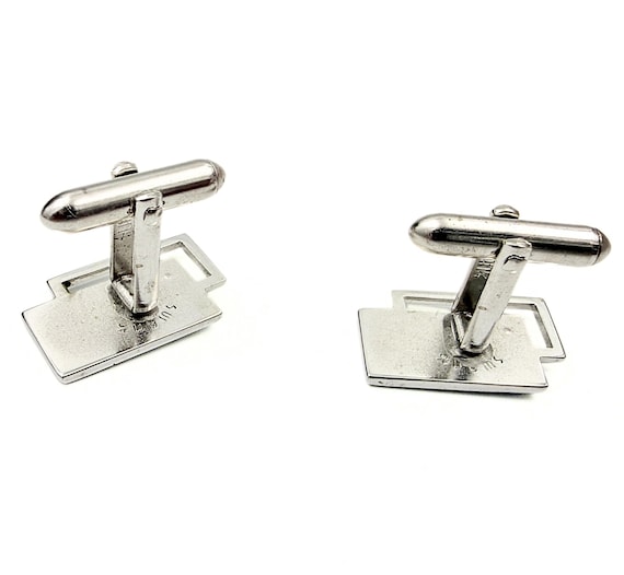 Swank Designer Signed Rectangular Silver Plate Bl… - image 2