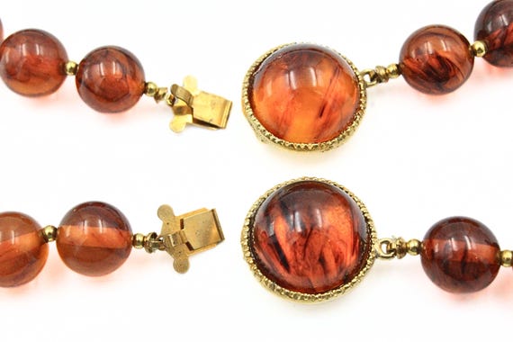Stunning Two Sets Orange Lucite Bead Fall Vibe Ne… - image 9