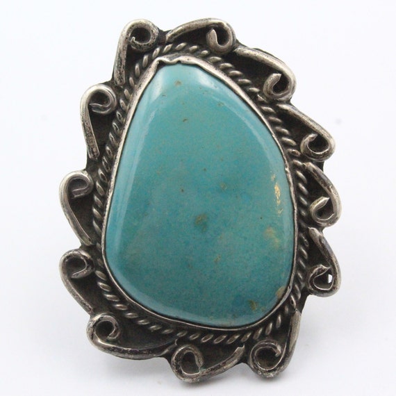 Old Pawn Navajo Vintage Sterling Silver Turquoise… - image 2