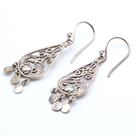 Vintage BA Suarte Sterling Silver Cut Out Wired D… - image 2