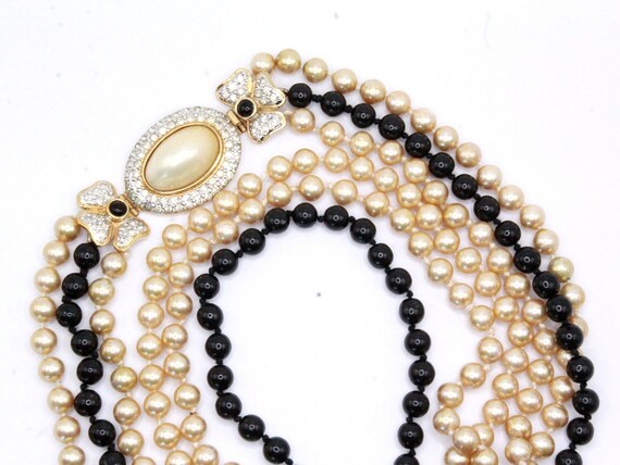 Exceptional French Couture Retro Triple Strand Bl… - image 9