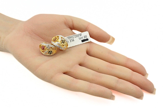 Mystical Sterling Silver Vermeil Lab Ruby Sapphir… - image 2