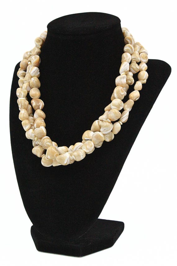 Kenneth Lane Signed Designer Shell Bead Triple St… - image 3