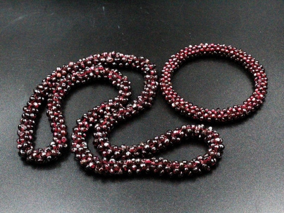 Antique Victorian Pyrope Bohemian Garnet Cluster … - image 4