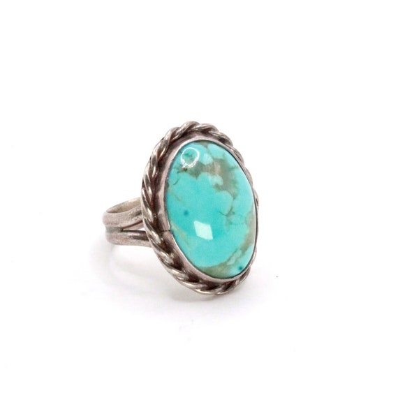 Vintage 60's Sterling Silver Turquoise Spider Web… - image 2