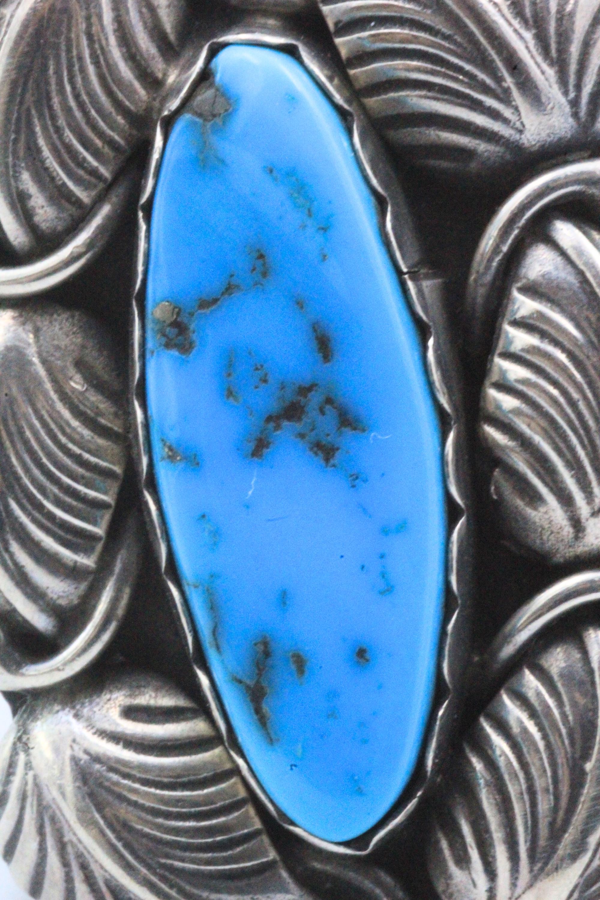 Rodney Del Guerrero Sterling Silver Early Navajo Kingman Turquoise 