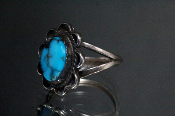 Vintage Sterling Silver Early Navajo Kingman Turq… - image 3