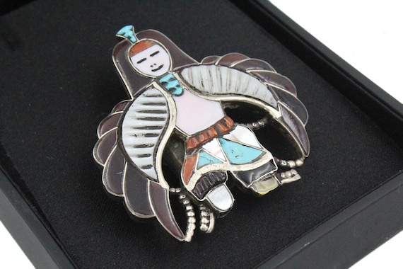 L & V Harker Zuni Inlaid Bennet Marked Sterling S… - image 7