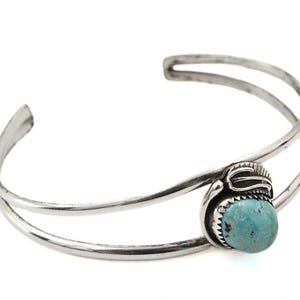 Vintage 50&#39;s Old Pawn Navajo Sterling Silver Turquoise Cuff Bracelet