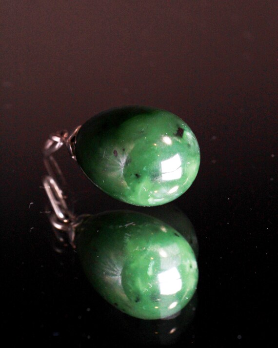 Sterling Silver Art Deco Nephrite Jade  Imperial … - image 4