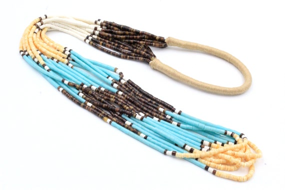 Native American Mesmerizing Vintage Santo Domingo Turquoise Gold Filled Necklace Native American Mesmerizing Vintage Santo Domingo Turquoise Gold Filled Necklace