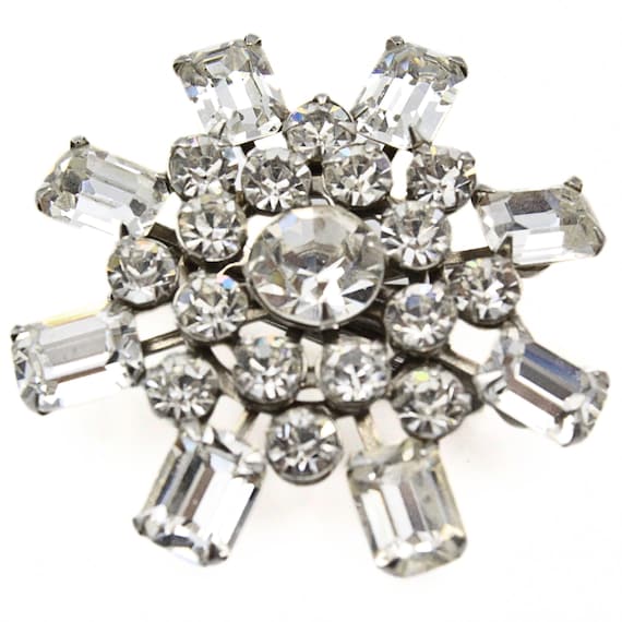 Designer High End Dazzling Foiled Rhinestones Sunflower Mint Brooch