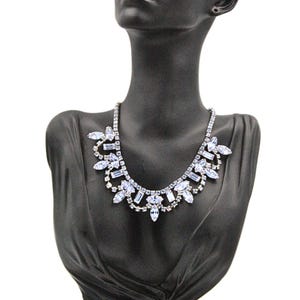 Weiss Lavender Rhinestone Choker Necklace: Vintage Powder Blue Jewelry