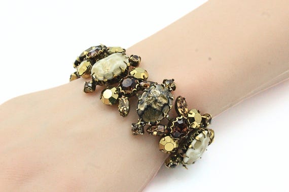 Astounding Regency Signed AB Crystals Browns Oran… - image 6