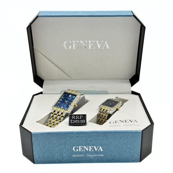 DOUBLE SIGNED Geneva オークションカタログ Vintage Geneva Classic Collection His and Hers Watch Set, Metallic