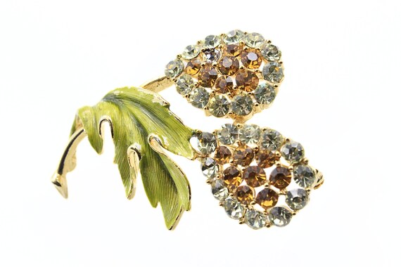 Exquisite Bedazzled Designer Yellow Rhinestones 4… - image 4