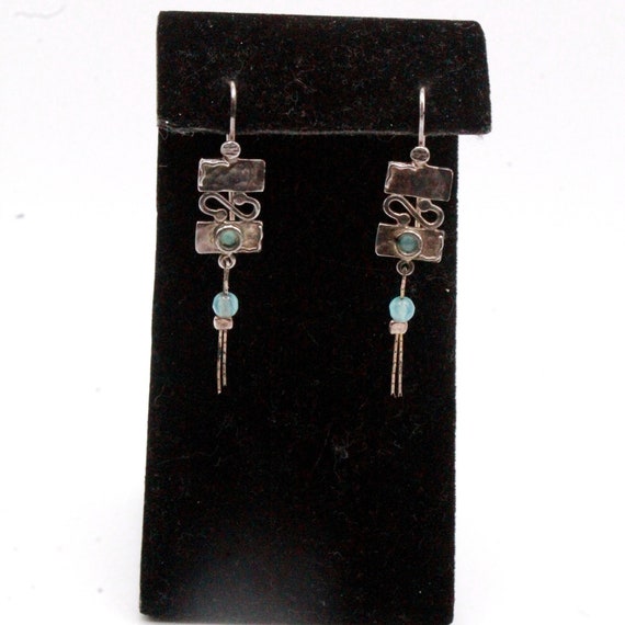 Vintage Sterling Silver Turquoise Southwest Long … - image 1