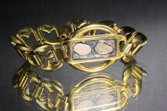 Vintage Fused Dichroic Glass Brass Studio Artisan… - image 8