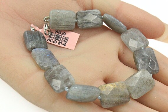 NWT Rectangular Iridescent Labradorite Sterling S… - image 5