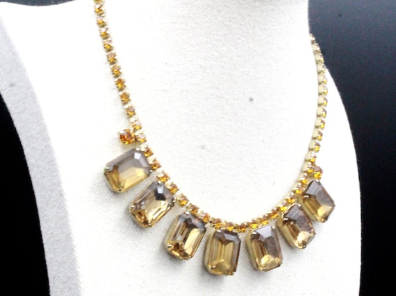 Vintage 50's Large Rootbeer Rectangular Cut Glass… - image 6