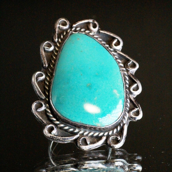 Old Pawn Navajo Vintage Sterling Silver Turquoise… - image 7