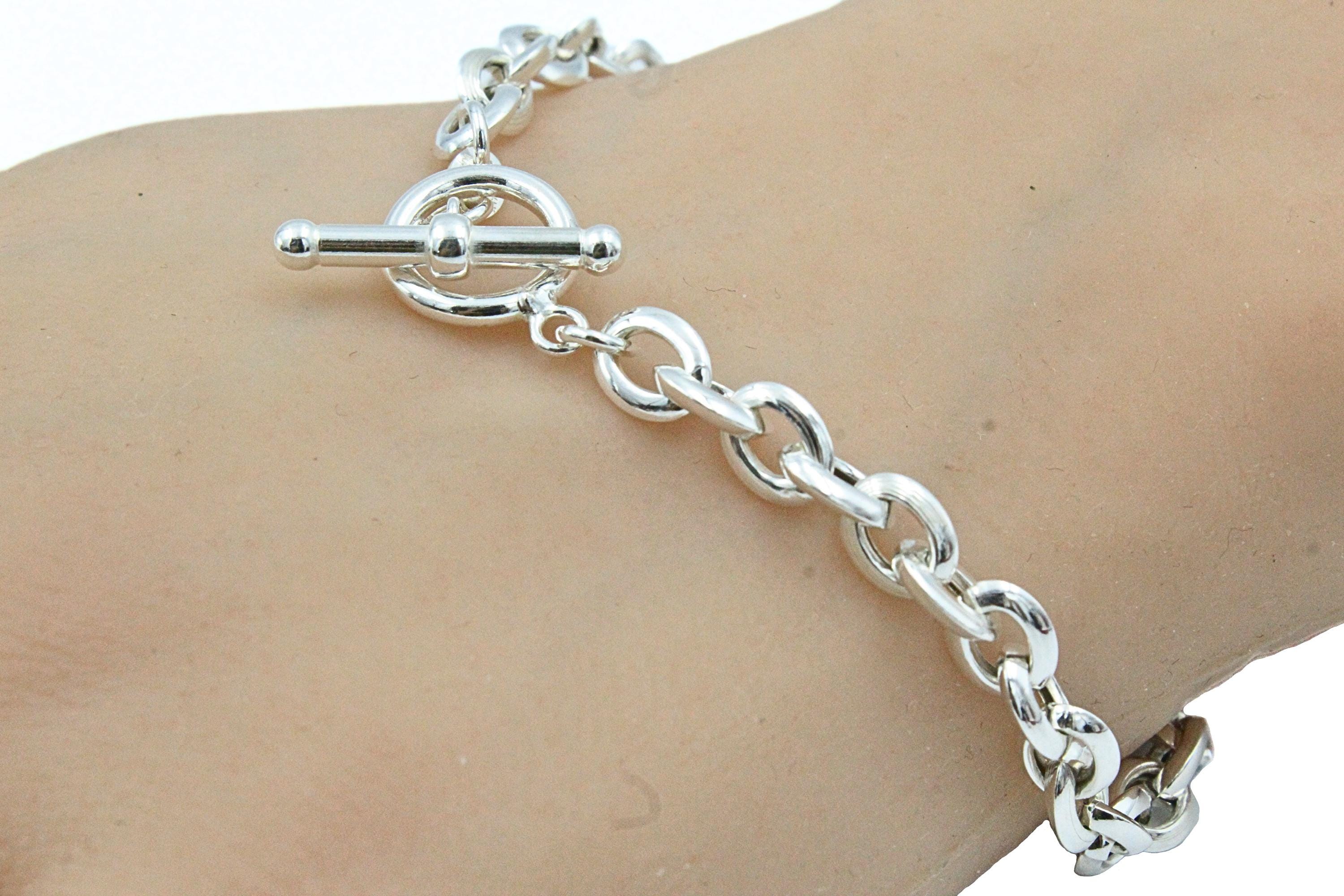 Karizia Spa Ka 1772 Signed Italy Sterling Silver Toggle Chain Link