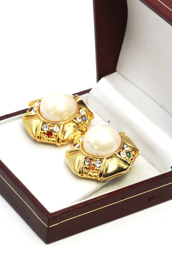 High End Couture Faux Pearl Large Chunky Earrings