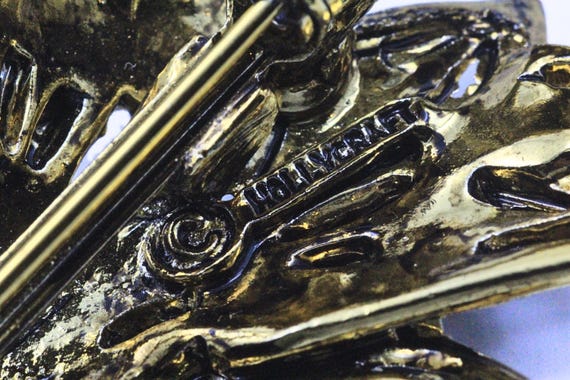 Handsome Hollycraft Signed Multicolor Foiled Glas… - image 7