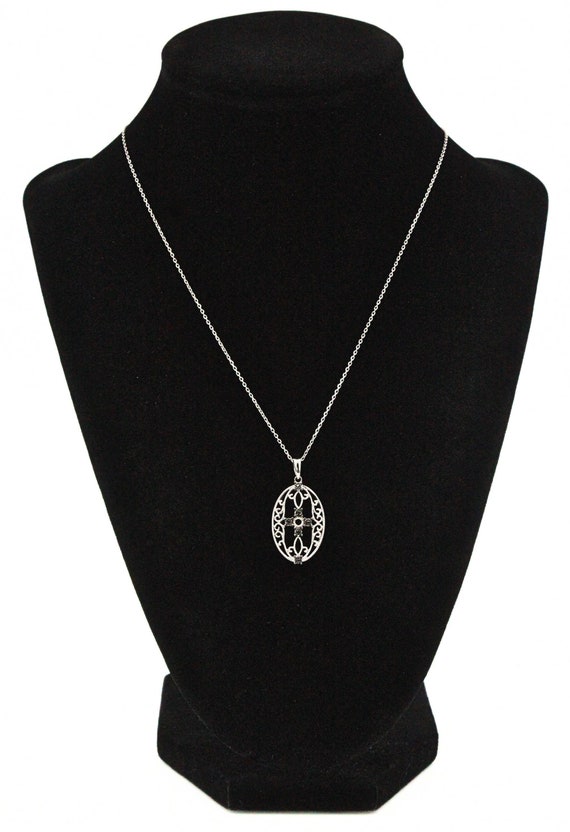 Rebel & Rose Sterling Silver Textured CZ Cut Out Pendant Necklace