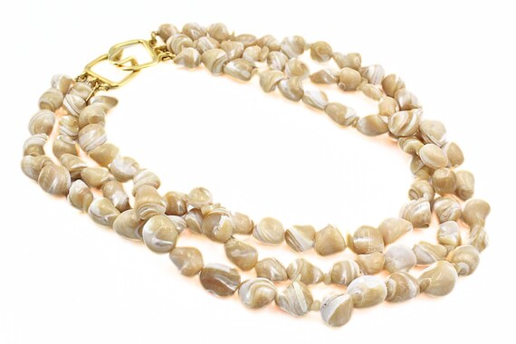 Kenneth Lane Signed Designer Shell Bead Triple St… - image 4