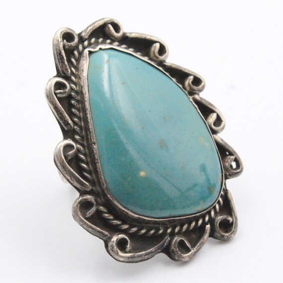 Old Pawn Navajo Vintage Sterling Silver Turquoise… - image 4