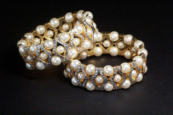 French Couture NWOT Glam Vogue Bold Faux Pearls G… - image 8