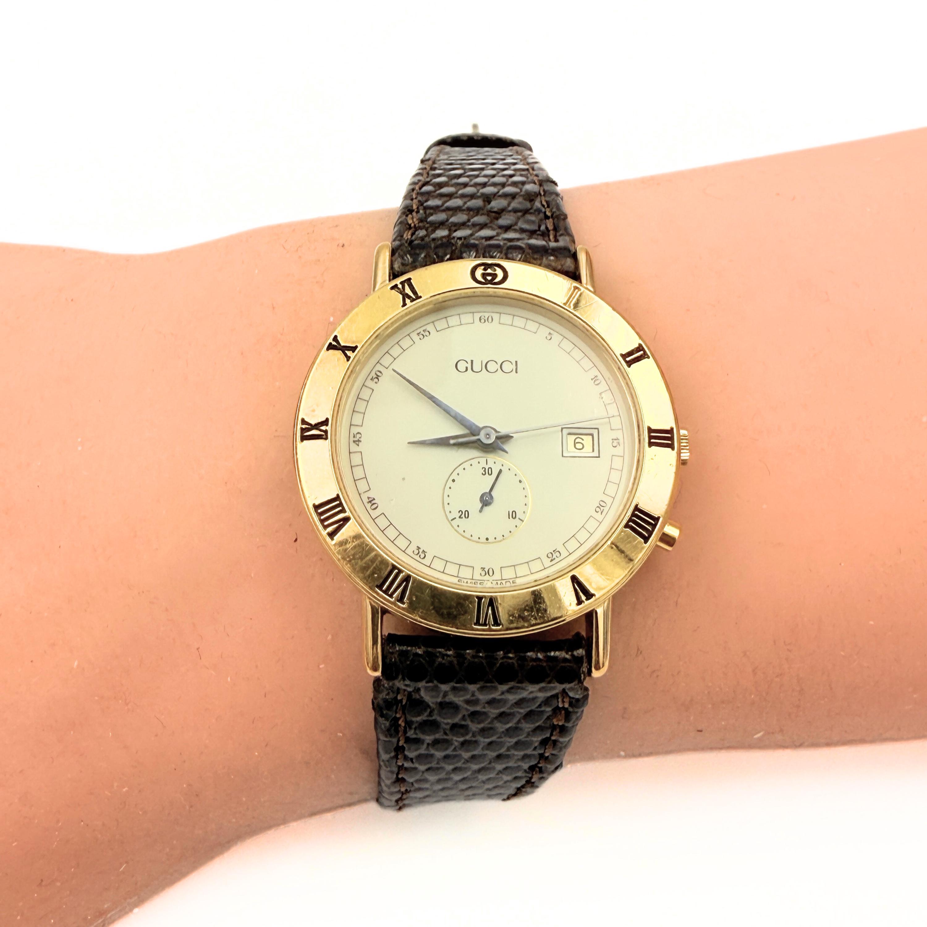 Vintage Gucci 3800 Jr Gold Plated Watch, Authentic Swiss Made
