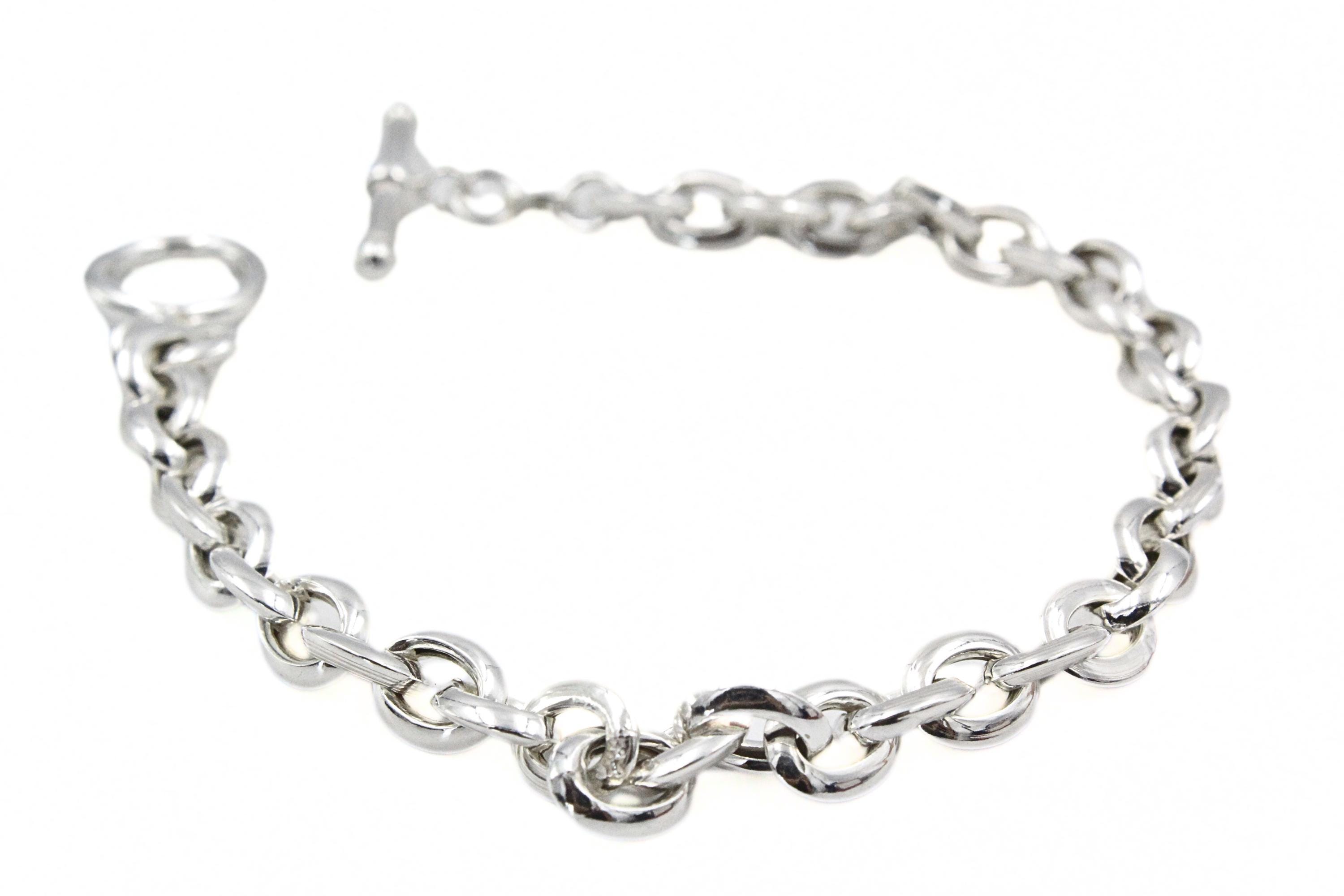 Karizia Spa Ka 1772 Signed Italy Sterling Silver Toggle Chain Link