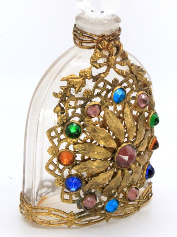 Antique Czech Multi Color Ornate Embellished Jeweled … Gem