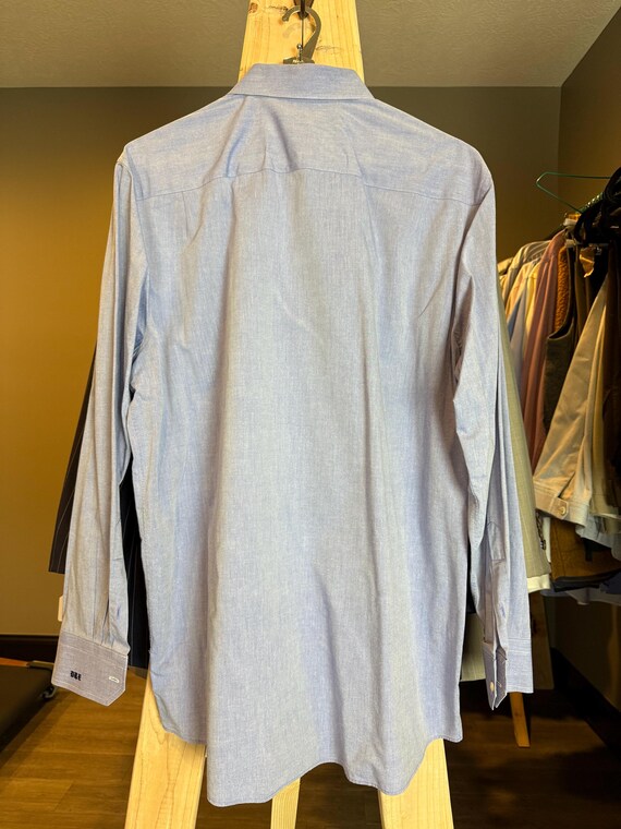 Custom Tailored Designer Solid Light Blue Cotton … - image 2