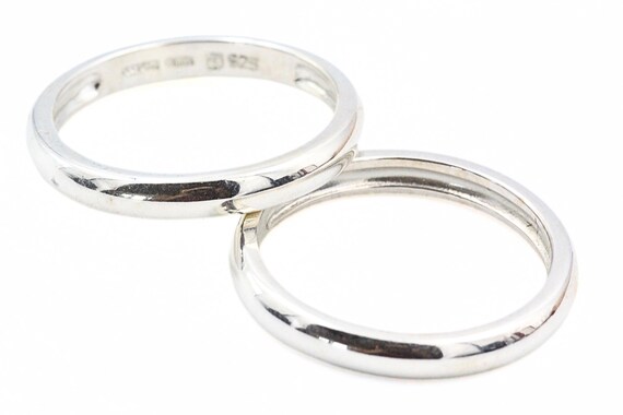 Exquisite Sterling Silver 925 Two Stackable Band … - image 1