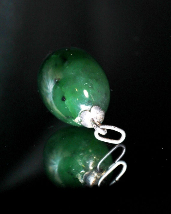 Sterling Silver Art Deco Nephrite Jade  Imperial … - image 5