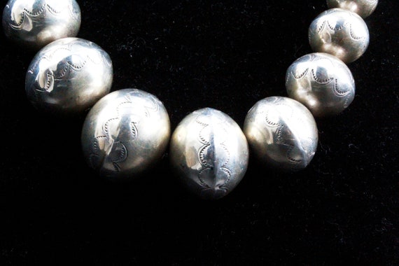 Extra Large 29mm Bead Sterling Silver Old Navajo … - image 8