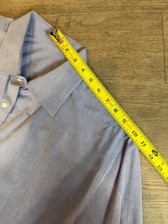 Custom Tailored Designer Solid Light Blue Cotton … - image 9